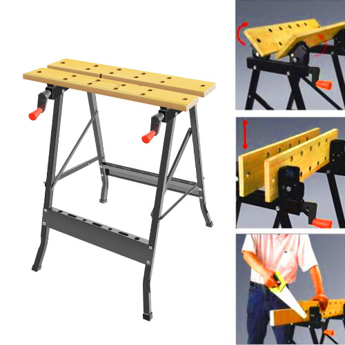 Foldable Wooden Workbench  Portable Clamping Folding Worktop Table DIY 2