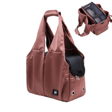 Baby carrier for small pets, large capacity shoulder bag, breathable fabric, soft padding, red