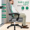 ELFORDSON ELFORDSON Massage Office Executive Gaming Chairs Heated Fabric Grey 5