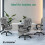 ELFORDSON ELFORDSON Massage Office Executive Gaming Chairs Heated Fabric Grey 12