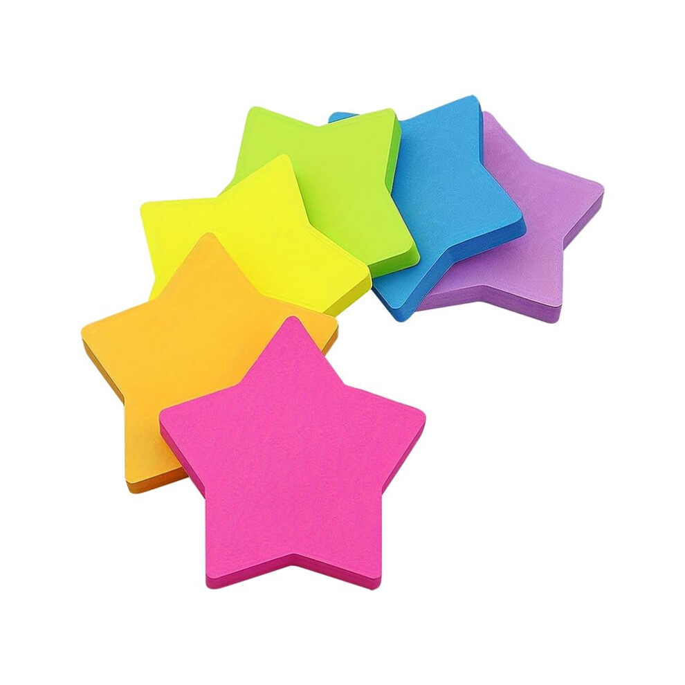 2.5 Inch Star Sticky Notes 6 Pieces Self Adhesive Colorful Notepads for Office School Cute Sticky Note Pads-image-OPC-PK69DMS-NEW