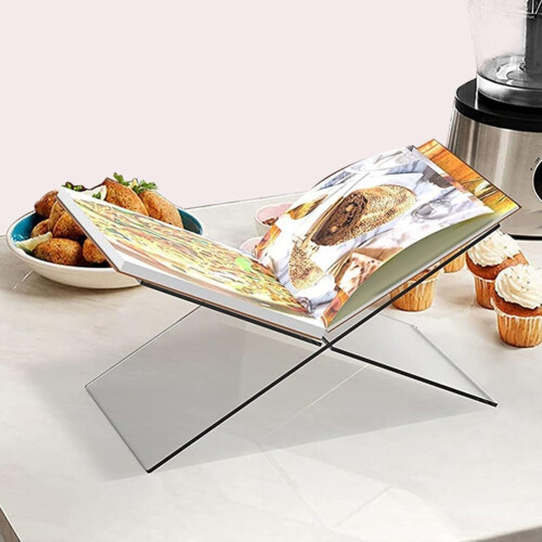 Acrylic X-Design Bookcase for Oversized Books like Bibles, Small Size, Functional and Stylish Organization Solution 1