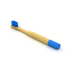 Bristle Toothbrush for Children - Bamboo Wooden Toothbrush with Natural Materials in Blue, Eco-Friendly Kids Toothbrush