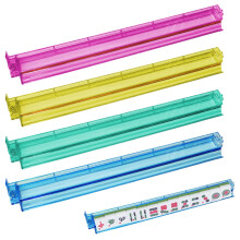 Clear Mahjong Pushers Racks Set of 4 - Multicolor Acrylic Mahjong Tile Storage Organizer for Strategy Games