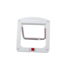 Cat Door - Indoor Folding Cat Flap for Walls - White Cat Safe Door - Pet Exit Door for Small Cats and Kittens