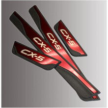 (Red) For Mazda CX-5 CX5 2013-2025 4PCS Stainless Steel Door sill Scuff Plates Entry Guard Anti Scratch Protector Decoration Trim(Red)