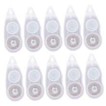 Correction Tape Strips Pack of 10, Double-Sided Adhesive Tapes for Office and School, White Correction Tapes, 5mm Width