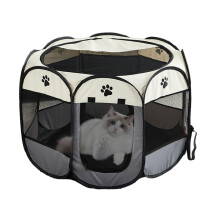 Portable Pet Play Pen - Foldable Oxford Fabric Dog Crate with Removable Zipper, Breathable Small Animal Fence for Cats and Rabbits