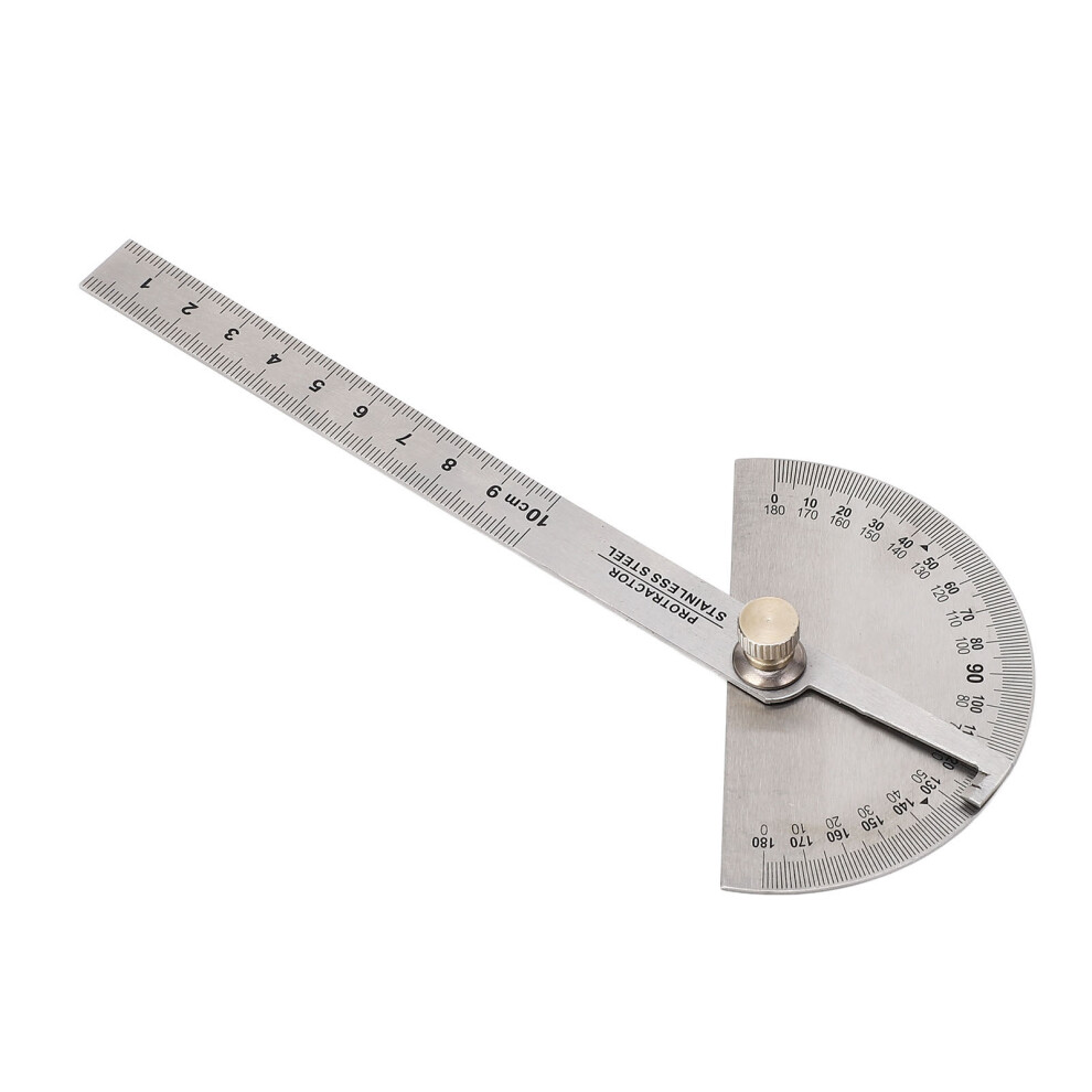 Stainless Steel Adjustable Angle Protractor 0-180 With 10Cm Ruler 9321344971780