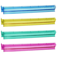 4 Pcs Acrylic Mahjong Racks Set - Transparent Multicolor Push Mounted Tile Sliders and Shelves for Mahjong Games
