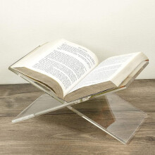Modern Acrylic X Shape Bookcase for Small Spaces - Stylish Display for Magazines, Recipe Books, and Desk Organization