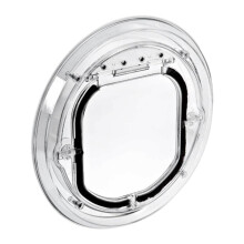 Cat Door for Sliding Glass - Round Plastic Pet Flap for Cats and Small Dogs, Easy Install, Weatherproof Design