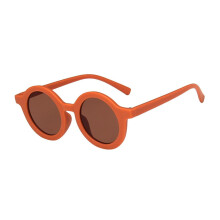 Round Optical Sunglasses for Babies, Cream Classic Style, Orange Red Color, Matching Clothing Accessories, UV Protection