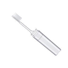 Foldable Travel Toothbrush Set, Portable Collapsible Toothbrush with Built-in Covers for Hiking and Camping Use