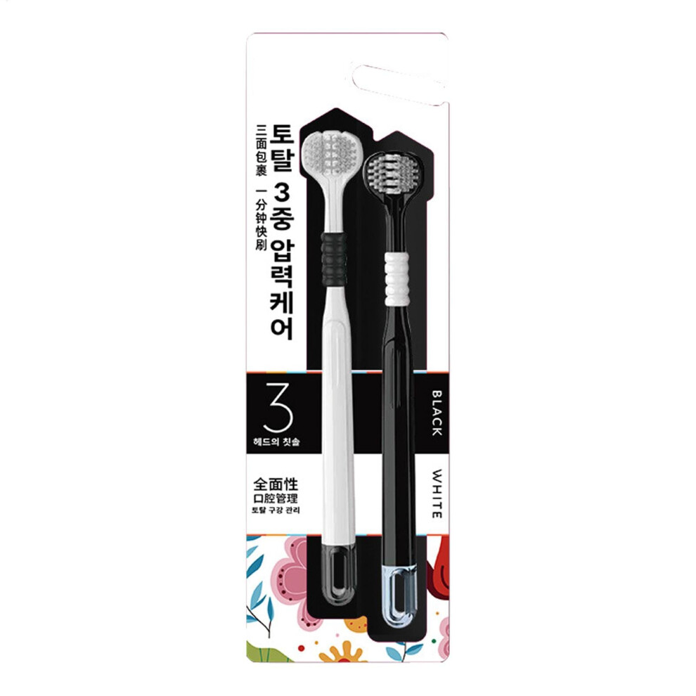Side Toothbrushes: Three-Sided Adult Toothbrush for Home and Travel, Quick Dry Oral Care Tool, Ergonomic Design