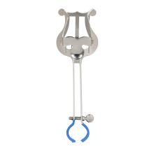 Trumpet Portable Music Stand Sheet Music Clip Iron Clamp Holder with Rubber Pad Silver for Brass Instruments