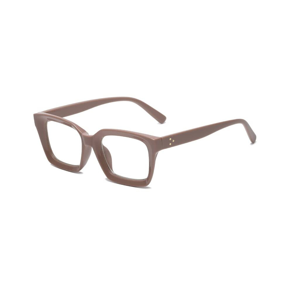 Oversized Blue Light Blocking Reading Glasses Square Flat Light Mirror +0.00 Anti UV Computer Glasses for Men and Women