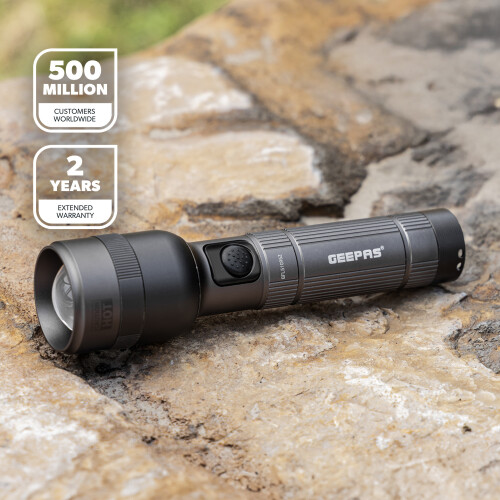 GEEPAS GEEPAS Zoomable LED Flashlight | 1500 Lumen Super Bright Powerful 3000mAh Battery Indicator Type-C Rechargeable | 10H Runtime 4 Modes 1