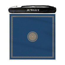Thick Mahjong Table Mat Made of Crystal Velvet, Non-Slip Noise-Reducing Tablecloth, 90x90 cm, Blue, With Carry Bag