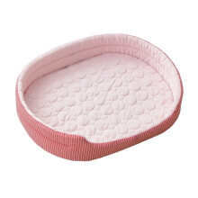 Pet Cooling Mat, Breathable and Washable Cat Bed, Silk Sleep Mat for All Seasons, Large Size, Pink