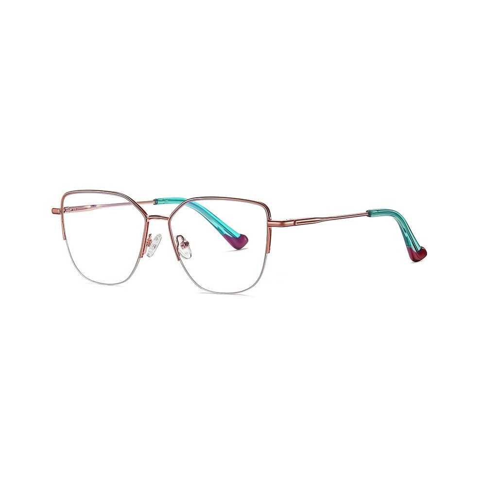 Mode Metall Anti Blau Licht Lesebrille fÃ¼r Computer +350 Dioptrien, UV-Schutz, Flache Licht Spiegel Brille fÃ¼r Frauen, Rot