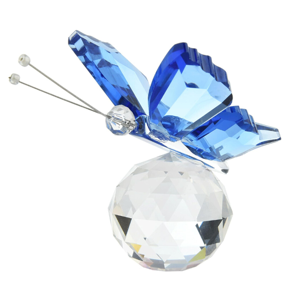 Glass Figurine Glass Paperweight, Crystal Butterfly Ornament, Miniature Souvenir Gift, Home Wedding Decor, Blue Handcrafted Art-image-OPC-PK69PXR-NEW