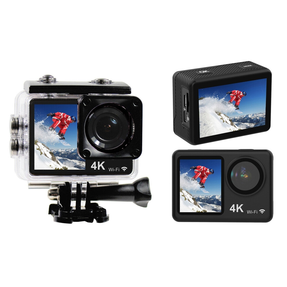 Pro 4K 30Fps 16Mp Wifi Sports Cam - 160 Wide, Dual Screen, 30M Waterproof, Dive/Ski Kit 8727971924174