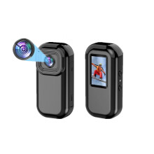 (Black) Compact 1080P 30FPS Mini WiFi Video Cam - 0.96" LCD, Motion Detect, Magnetic Mount, Rechargeable