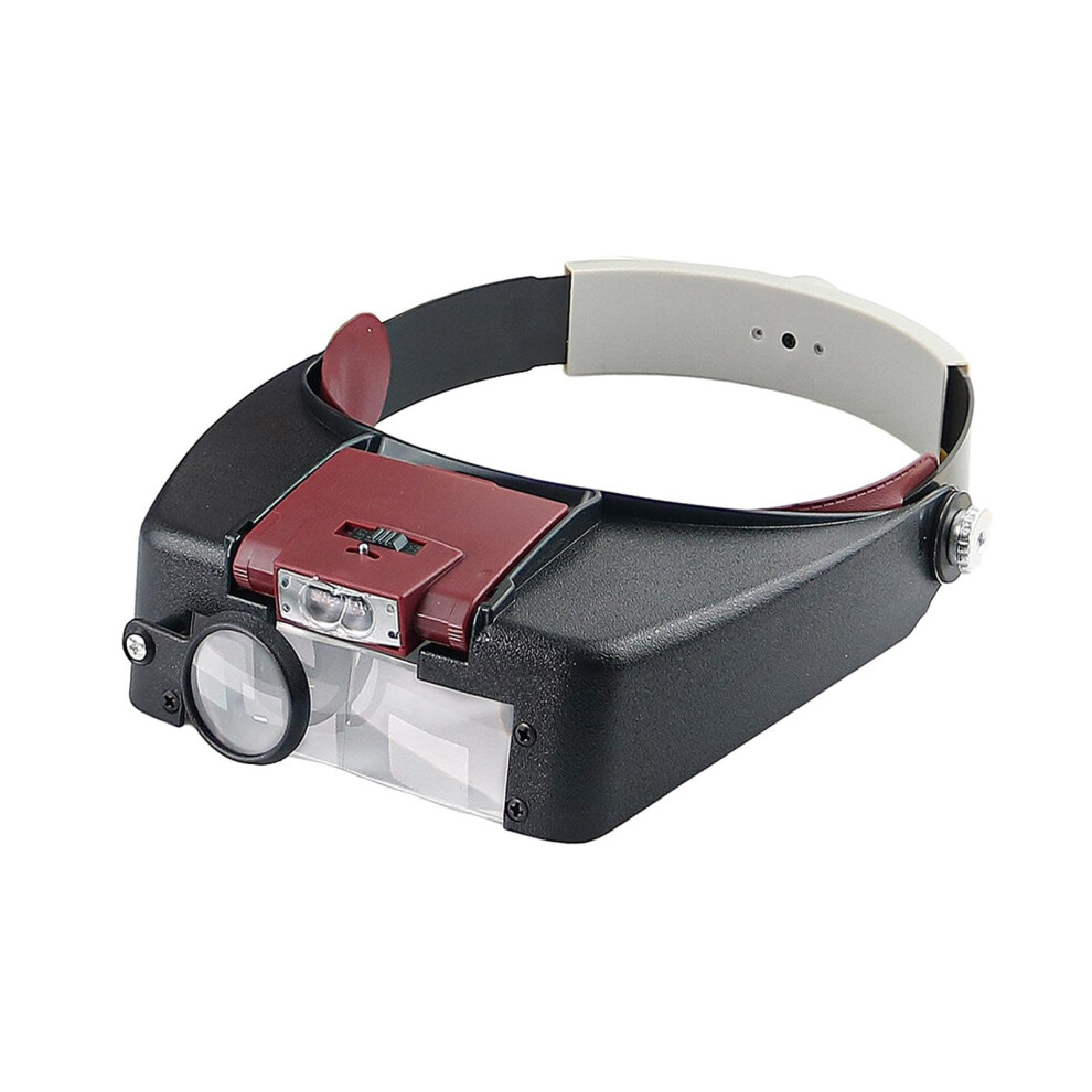 Light Head Mounted Magnifier With Adjustable Headband, 2.5X & 5X Magnification For Watch Repair And Hobbies