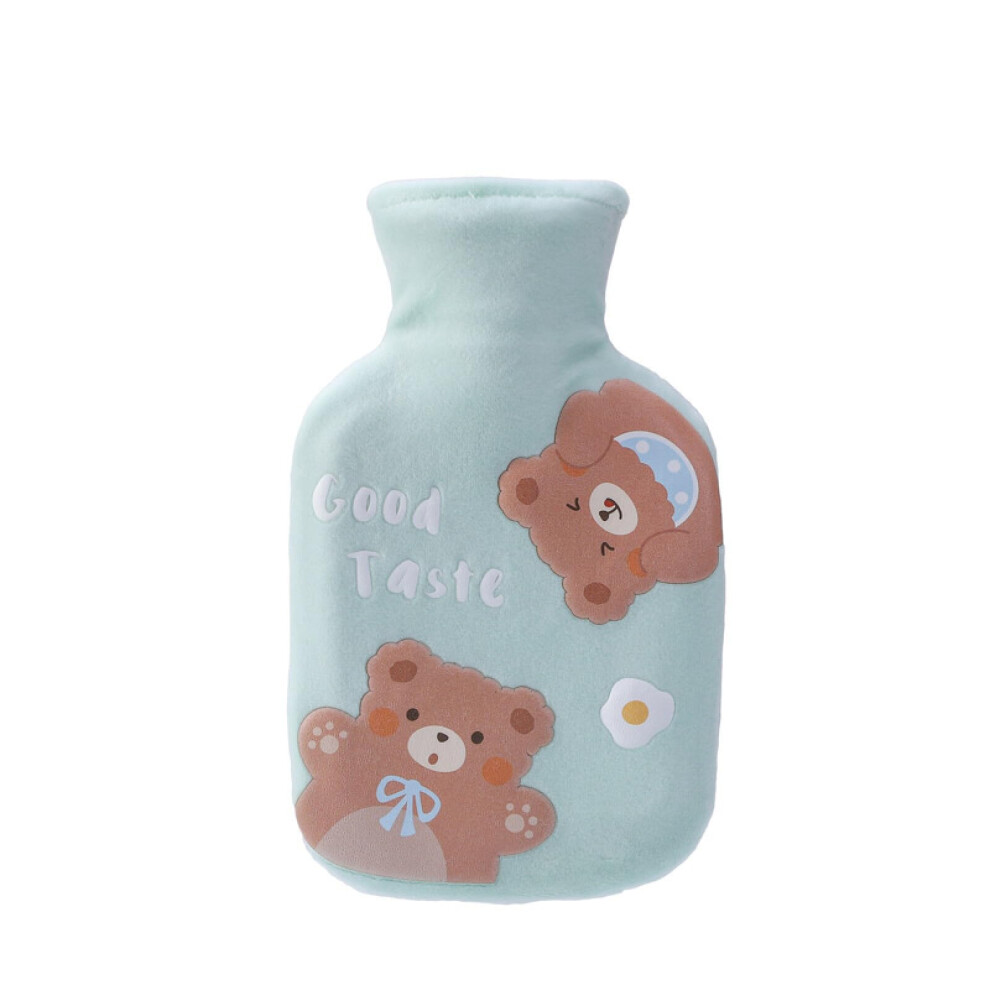 WÃ¤rmflasche PVC HandwÃ¤rmer GrÃ¼n Gummi Cartoon Abnehmbar Waschbar Flanell Herbst Winter ExplosionsgeschÃ¼tzt 2L