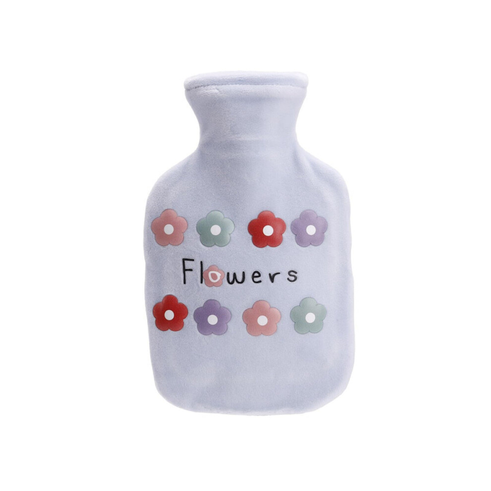 Blue Hot Water Bottle Set Flannel Cover 2L Hot Water Bottle For Girls Hand Warmer Water Injection Warmer