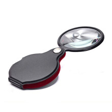 6X Magnifying Glass Compact Folding Jewelry Loupe with Leather Case for Reading and Detailed Inspection