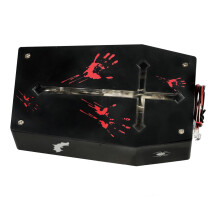 Colorful Sound-Activated Coffin Box with Seven LED Light Effects, Voice-Controlled for Halloween Parties