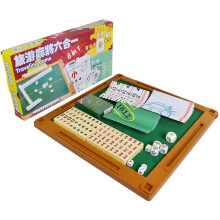 6 in 1 Mahjong Set Portable Folding Plastic Boxes for Indoor and Travel Games with Poker Accessories