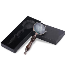 10x Magnifying Glass with Gift Box, Antique Removable Wooden Handle, Reading Loupe for Books, Coins, Insects, and Maps, Brown