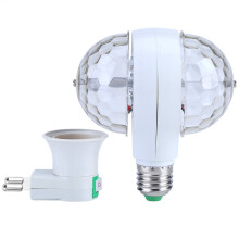 E27 RGB LED Disco Stage Light Bulb, 2-Head Rotating Effect Lamp, 6W for KTV and Singing Halls, EU Compatible