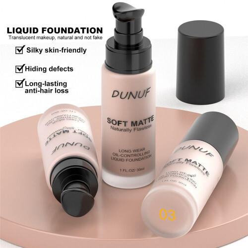 (Type#3) Dunuf 3-color Liquid Foundation Matte Finish, Delicate And Smooth, Natural 1