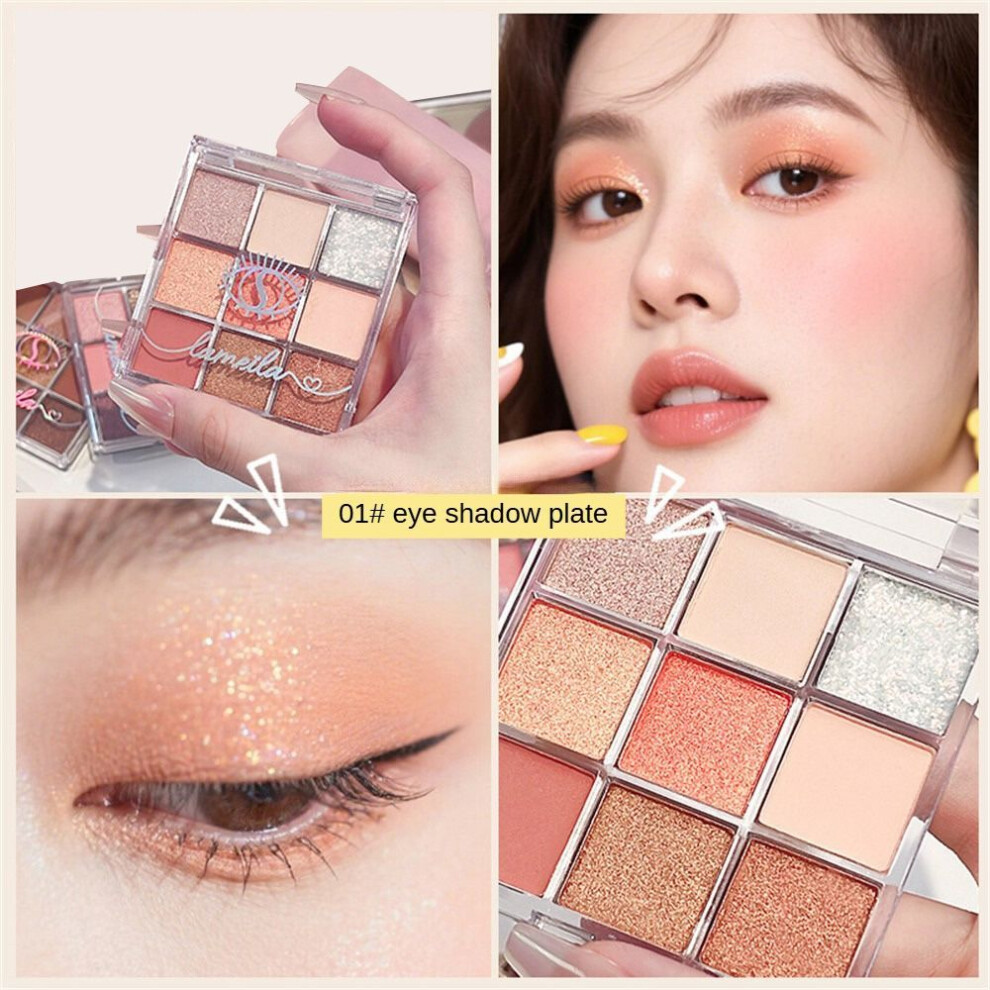 (Type#1) Lameila Nine-color Eyeshadow Palette, A Multi-purpose Matte Glitter Eyeshadow-image-OPC-PK69S8T-NEW