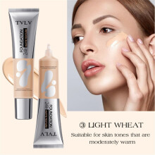 (Type#3) Tvlv Matte Texture Liquid Foundation Covers Blemishes, Acne Marks, Dark Circles