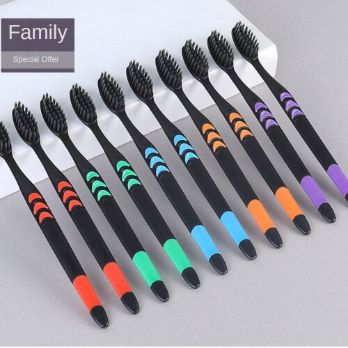 New 10-pack Bamboo Charcoal Toothbrush Deep Cleaning Brush Between Teeth For 2