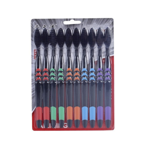 New 10-pack Bamboo Charcoal Toothbrush Deep Cleaning Brush Between Teeth For