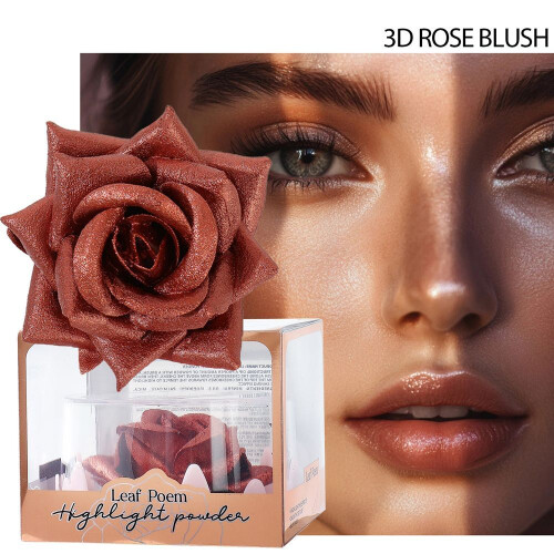 (Type#2) Makeup Leafp0em 3D Three-dimensional Rose Highlight Blush Naturally Enhances 1