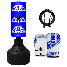 Kids Freestanding Punch Bag Set with Gloves Kickboxing Training MMA