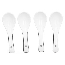 Weiße Keramik Kaffee- & Dessertlöffel 14 cm, 4-teiliges Set