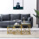 AINPECCA (Gold ) 3Pcs Nesting Table Sets Glass End Table 7