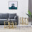 AINPECCA (Gold ) 3Pcs Nesting Table Sets Glass End Table 5