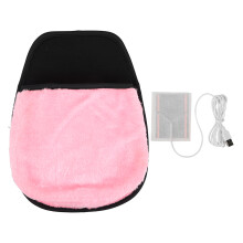 USB-heizbare Mausmatte mit Handwärmer und Handgelenkstütze – Pink Plüsch
