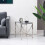 AINPECCA (Silver Black) 3Pcs Nesting Table Sets Glass End Table 3