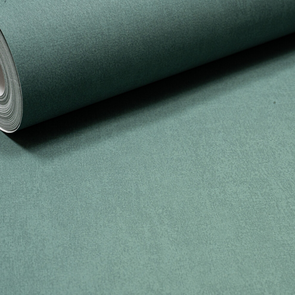 Rasch Green Plain Wallpaper Smooth Thick Paste The Wall Vinyl