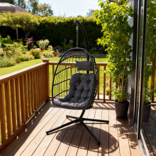 Swing Hanging Egg Chair with Cushion and Pillow